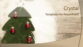  Presentation with star red - Slide deck with christmas card with red christmas balls snowballs winter snow and star on wooden background background and a cream colored foreground