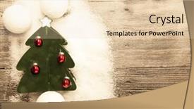  Presentation with red star - PPT theme featuring christmas card with red christmas balls snowballs winter snow and star on wooden background background and a lemonade colored foreground