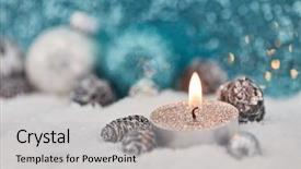  Presentation with christmas card - Presentation design having christmas card with tea light background and a  colored foreground