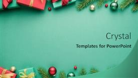  Presentation with christmas card - Amazing slide set having christmas-card-with-turquoise-background backdrop and a seafoam green colored foreground