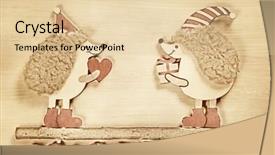  Presentation with vintage christmas - Beautiful PPT theme featuring christmas card with two hedgehogs on a wooden background vintage style backdrop and a lemonade colored foreground