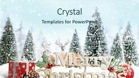  Presentation with christmas card - Audience pleasing PPT theme consisting of christmas card backdrop and a sky blue colored foreground
