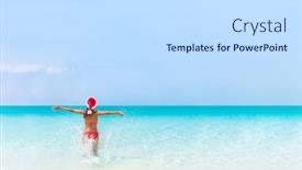  Presentation with tropical christmas - Slide set consisting of christmas-caribbean-beach-tropical-getaway background and a light gray colored foreground