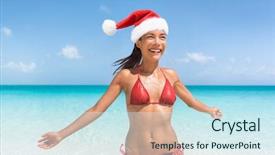  Presentation with caribbean christmas - Theme with christmas caribbean beach tropical getaway background and a sky blue colored foreground