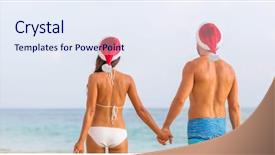  Presentation with caribbean christmas - Presentation theme having christmas caribbean winter holiday couple background and a sky blue colored foreground