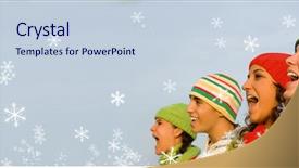  Presentation with falling snow - Audience pleasing slide deck consisting of christmas carolers with falling snow backdrop and a lemonade colored foreground