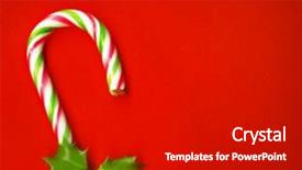  Presentation with cane - Audience pleasing theme consisting of christian christmas borders - candy cane with pretty holly backdrop and a black colored foreground