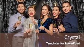  Presentation with toasting - Slide deck having christmas-celebration-and-holidays-concept background and a violet colored foreground