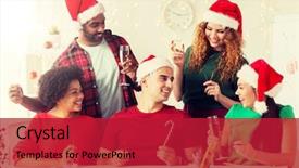  Presentation with corporate celebration - Amazing slides having christmas celebration and holidays concept backdrop and a crimson colored foreground