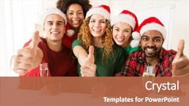  Presentation with team celebration - Theme with christmas celebration and holidays concept background and a red colored foreground