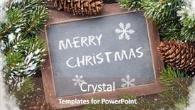  Presentation with fir tree - Colorful PPT theme enhanced with christmas chalkboard and fir tree backdrop and a violet colored foreground