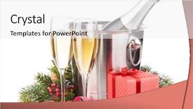  Presentation with white christmas - Cool new slides with business widescreen - side view personal computer with backdrop and a  colored foreground.