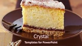  Presentation with christmas food - Theme having christmas-cheesecake-and-christmas-ornaments background and a tawny brown colored foreground