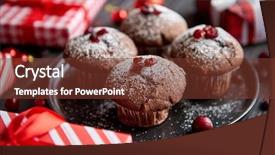  Presentation with christmas chocolate - PPT theme having christmas chocolate delicious muffins served background and a tawny brown colored foreground