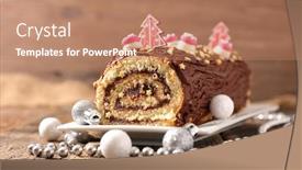  Presentation with swiss roll - Slide set enhanced with christmas-chocolate-swiss-roll background and a coral colored foreground