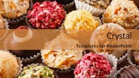  Presentation with christmas chocolate - Slides having scence - chaos - beach and sea background and a dark gray colored foreground