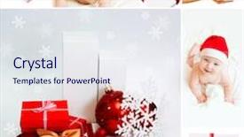  Presentation with baby christmas - Colorful presentation theme enhanced with christmas collage with gifts backdrop and a sky blue colored foreground