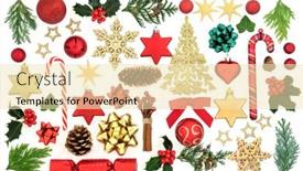  Presentation with festive season - PPT layouts enhanced with christmas-collection-of-bauble-decorations background and a lemonade colored foreground
