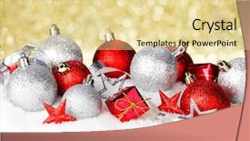  Presentation with snow - Slide set consisting of christmas composition is with colorful background and a blonde colored foreground