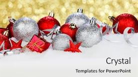  Presentation with christmas balls disco ball - Slide deck featuring christmas composition is with colorful background and a  colored foreground