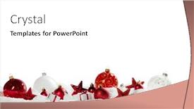  Presentation with christmas border design - Theme featuring christmas-composition-of-red-balls background and a white colored foreground