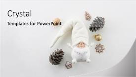  Presentation with pine cone - Beautiful PPT layouts featuring christmas composition white dwarf object backdrop and a white colored foreground