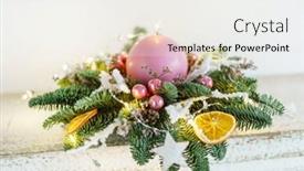  Presentation with candle christmas - Slide deck featuring christmas composition with candle background and a sky blue colored foreground