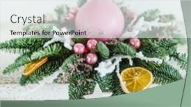  Presentation with candle christmas - Slide set enhanced with christmas composition with candle background and a sky blue colored foreground