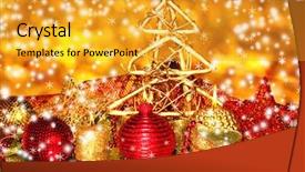  Presentation with christmas candles - Colorful presentation theme enhanced with christmas composition with candles backdrop and a gold colored foreground