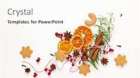  Presentation with dried food - PPT theme enhanced with christmas-composition-with-cookies-dried background and a white colored foreground