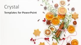  Presentation with dried food - Slide deck having christmas-composition-with-cookies-dried background and a white colored foreground