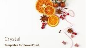  Presentation with christmas food - Presentation design featuring christmas-composition-with-dried-oranges background and a cream colored foreground