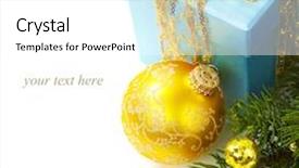  Presentation with text box - Presentation enhanced with christmas composition with gift box background and a white colored foreground