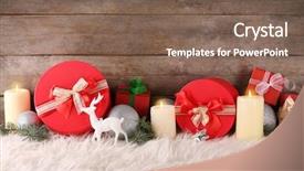  Presentation with islamic decorations decoration and motif - Amazing slides having christmas composition with gift boxes backdrop and a violet colored foreground