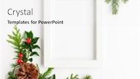  Presentation with holly christmas frame - Amazing presentation having christmas composition with photo frame cotton flower branches of spruce and holly with red berries on white background merry christmas greeting card with empty space for holiday text flat lay backdrop and a white colored foreground