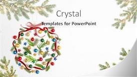  Presentation with fir tree - Audience pleasing slide set consisting of christmas-composition-with-red-ribbon backdrop and a white colored foreground