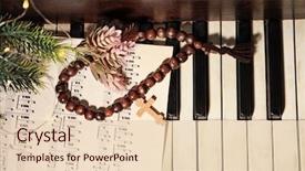  Presentation with christmas music - Presentation having christmas composition with rosary beads background and a lemonade colored foreground