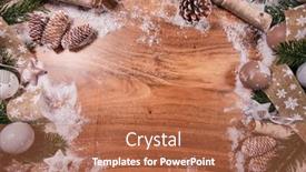  Presentation with spruce - PPT layouts enhanced with christmas-composition-with-spruce-branch background and a coral colored foreground