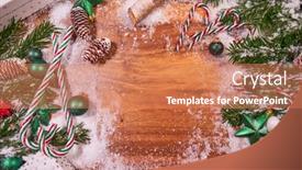  Presentation with spruce - PPT theme with christmas-composition-with-spruce-branch background and a coral colored foreground