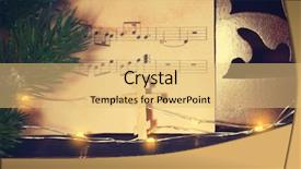  Presentation with christmas music - Presentation enhanced with christmas composition with wooden cross background and a yellow colored foreground