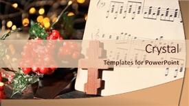  Presentation with christmas music - Audience pleasing presentation theme consisting of christmas composition with wooden cross backdrop and a lemonade colored foreground
