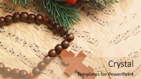  Presentation with christmas music - Audience pleasing presentation consisting of christmas composition with wooden cross backdrop and a coral colored foreground