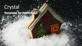  Presentation with gingerbread house - Slide set consisting of christmas-cookie-in-the-shape background and a black colored foreground