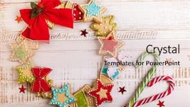  Presentation with candy canes - Cool new PPT theme with christmas cookies and candy canes backdrop and a lemonade colored foreground