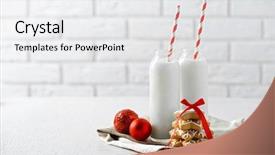  Presentation with cookies christmas - PPT theme enhanced with christmas cookies and milk background and a white colored foreground