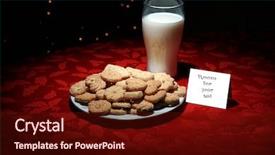  Presentation with cookies christmas - Presentation theme having christmas cookies and milk background and a tawny brown colored foreground