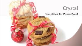  Presentation with christmas chocolate - Slide deck consisting of christmas cookies chocolate and shortbread background and a white colored foreground