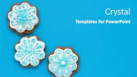  Presentation with basic - Presentation consisting of christmas cookies in the shape background and a teal colored foreground