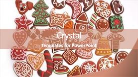  Presentation with cookies christmas - Slide set featuring christmas cookies on white background background and a coral colored foreground