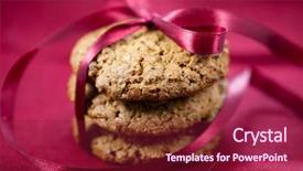  Presentation with christmas ribbon festive - Colorful presentation theme enhanced with christmas cookies symbolic image chritmas backdrop and a  colored foreground
